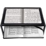 Loupe lecture loupe de lecture avec 4 lumineuse led, 3x grossissement a4 rectangulaire loupe eclairante ...