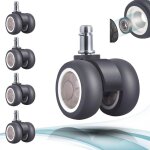 Litzee - roulettes pivotantes replacement pour chaise de bureau pivotantes sols durs pour si�ge de bureau ...