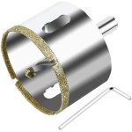 Scie cloche diamant 60 mm avec foret guidage de centrage, foret trépan diamant pour verre, carrelage, ... Scie cloche diamant 60 mm avec foret guidage de centrage, foret trépan diamant pour verre, carrelage, ...