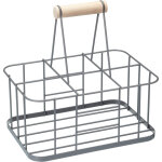 Living nostalgia kitchencraft caisse � lait / porte - bouteilles en m�tal, 29 x 20 x 13 cm - gris