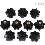 Lling - 10 pièces en plastique noir en forme d'étoile m8 tête filetage femelle pince bouton forme poignée ... Lling - 10 pièces en plastique noir en forme d'étoile m8 tête filetage femelle pince bouton forme poignée ...