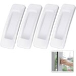 Lling - poigne de porte coulissante adhsive en 4 pices, blanche