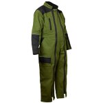 Lma - combinaison de travail enfant tricolore double zip zephyr vert / noir 4 ans