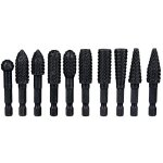 10pcs ensemble de rpes rotatives pour fraises 6. 35 mm fraises rotatives de poigne hexagonale en acier ...