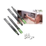 2 paires glissiere tiroir amortisseur, 250 mm coulisse � billes extension compl�te capacit� de charge ...