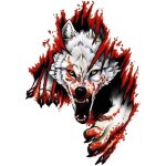 Lntyq autocollant de voiture personnalis tte de loup 3d, autocollant 3d pour voiture, loup furieux, ...