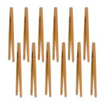 Lntyq pinces en bambou?12 pcs pinces de cuisine en bambou pince grille - pain pince  toasts pinces  ...