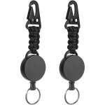 Porte - cls rtractables, 2pcs porte - badge mousqueton robuste, rtractable badges reel clip avec lanire ...