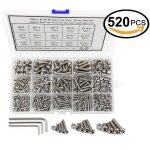 Lntyq vis et ecrou m3 / m4 / m5 520pcs kit assortiment vis boulons vis � t�te cylindrique � six pans ...