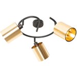 Lofty - spot plafond, plafonnier - 3 lumi�re - � 38. 7 cm - noir et or - moderne - �clairage int�rieur ...