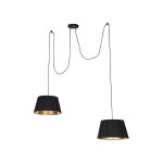 Qazqa ? suspension moderne avec abat - jour noir ? longueur 190 cm ? 2 lumi�res e27 ? hauteur r�glable ...