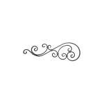 Long dcor 4 volutes - hauteur 225mm largeur 740mm plat de 20x8mm - fer forg grenaill -  souder deco ...