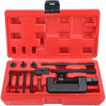 Longziming - 13 pi�ces coupe cha�ne et riveteuse pour moto, kit de r�paration pour moto, ensemble d'entra�neme ...