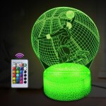 Lampe 3d basket - veilleuse de chevet 16 couleurs rgb + tlcommande & capteur tactile cadeau original ...