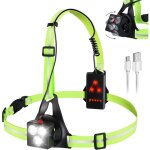 Longziming - lampe course  pied, usb rechargeable lampe de poitrine, lampe torse running, 500 lumen, ...