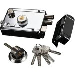 Loquet de nuit avec 5 cls, verrou de nuit lgant, serrure de porte extrieure pour porte d'entre (ouvert ...