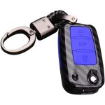 Lot de 1, �tui en fibre de carbone abs + porte - cl�s en silicone pour volkswagen bora beetle tiguan ...