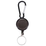 Lot 1 porte badge enrouleur cle retractable mousqueton clip ceinture carte id card holder - noir