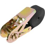 Lot de 1 sangles d'arrimage � cliquet de 3m x 25mm 800kg, couleur noir tendeur de ceinture d'arrimage, ...