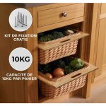 Monster shop - lot de 1 x panier de rangement coulissants en pin lot de 1 x panier de rangement coulissants ...