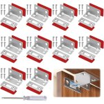 Lot de 10 aimants de porte en acier inoxydable - 41 x 16 x 25 mm - loquet magn�tique avec 40 vis - 20 ...