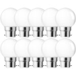 Lot de 10 ampoules 1w b22 led blanc chaud, lumi�re led de golf blanc laiteux 220v, ampoule �co�nerg�tique ...
