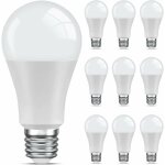 Lot de 10 ampoule led e27 blanc - chaud, 6500k ampoule standar, 9w equivalent 60w, non dimmable, 220v ...