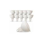Jormftte - lot de 10 ampoules led gu5. 3 mr16 5w eq 40w temprature de couleur: blanc neutre 4000k