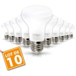 Lot de 10 ampoules led spot r63 e27 9w eq 60w temp�rature de couleur: blanc chaud 2700k
