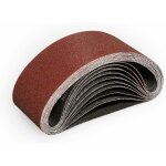 Lot de 10 bandes abrasives 75x533 mm ? grain 80 pour pon�age bois et m�taux non ferreux ? antistatique ...