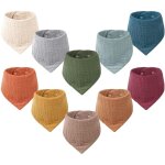 Lot de 10 bavoirs en mousseline pour b�b�, unisexes, pour gar�ons et filles, doux et absorbants, pour ...