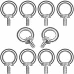 Lot de 10 boulons  ?il m8x13 en acier inoxydable 304 - anneau de levage - forme de bague filetage mle ...