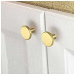 Lot de 10 boutons de meuble en laiton bross� dor�, pour tiroir, armoire, salle de bain, cuisine, 28 x ...