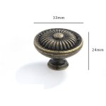 Lot de 10 boutons de placard ronds en laiton antique, style vintage, pour commode, tiroir, cuisine, style ...