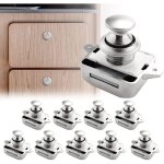 Lot de 10 bouton poussoir verrou armoire loquet sans cl�, loquet � bouton poussoir ajustement 15 - 18mm ...