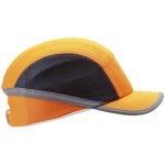 Lot de 10 - casquette haute visibilit� anti - heurt a�r�e coton / mesh - orange fluo visi�re 5cm