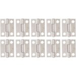 Lot de 10 charni�res de 2, 5 cm (1 po) en acier inoxydable 304, charni�res � paumelle pliables � 4 trous ...