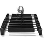 Lot de 10 cintres gain de place avec crochets pivotants � 360� et pinces r�glables, adapt�s aux pantalons, ...