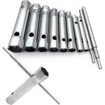 Lot de 10 cl�s tubulaires 6 � 22 mm, cl�s � tubes, cl�s � bougie pour visser la bougie, d�montage / montage ...