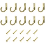 Lot de 10 crochets muraux vintage jaunes avec vis - petits crochets  vis pour bols, bijoux, sacs, serviettes, ...