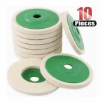 Lot de 10 disques de polissage pour meuleuse d'angle en laine de 4 pouces (10 cm) trimec