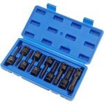 Lot de 10 embouts de visseuse  percussion 1 / 2  - jeu de douilles torx t20 - t80 - pour cls dynamomtriques ...
