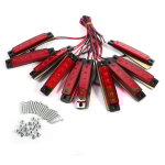 Lot de 10 feux de gabarit lat�raux pour remorque, 6 led, 24 v, indicateurs rectangulaires pour camion, ...