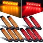 Lot de 10 feux de roche � led, feux de garde - boue � led, feux de passage de roue, feux � led pour camions, ...