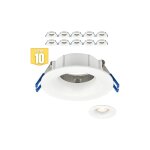 Lot de 10 fixations spots braytron tetra - d, rond, blanc, fixe, diamtre 88mm, aluminium