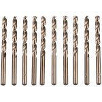 Lot de 10 forets h�lico�daux en acier rapide m35 hss or cobalt pour perceuses m�triques � haute vitesse ...