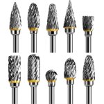 Lot de 10 fraises en carbure compatible avec dremel - tige 3, 3 mm outil rotatif