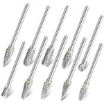 Alovez - lot de 10 fraises en carbure compatible avec dremel - tige 3, 3 mm outil rotatif pour meuleuse ...