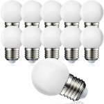 Ersandy - lot de 10 globe led e27 g45 - blanc chaud 3000 k - 5w g45 - coque en polycarbonate mat - intensit ...