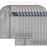 Lot de 10 housse � v�tements anti - poussi�re housse de protection avec zip pour veste manteau gris